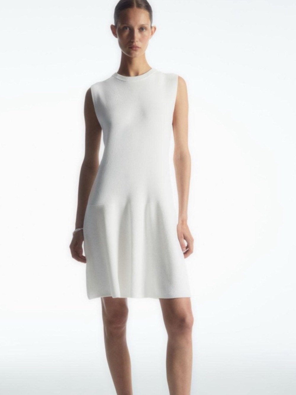 COS White Sleeveless Knit Mini Dress